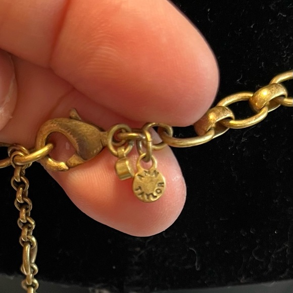 Ann Taylor Necklace Bib Yellow Beads Clear Color Faceted Rhinestones 10 1/2” - Picture 8 of 10